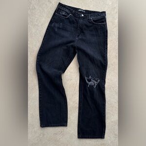 Just Black Denim Women's Distressed Straight Leg Pants